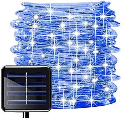 Solar Rope Lights Outdoor, 23ft 50LED Outdoor Rope String Lights Waterproof Copper Tube Wire String Lights for Garden,Yard, Path, Fence, Stairs, Backyard, Patio (Blue)