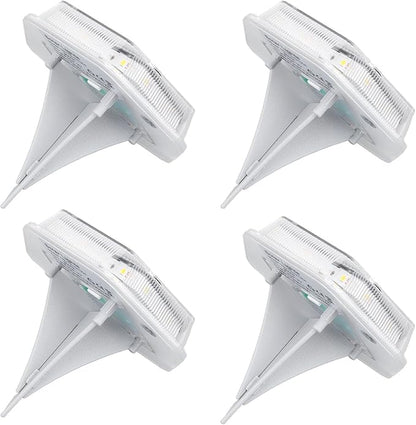 Solar Ground Light, 4 Pack 3000K Warm White, IP65 Waterproof Step Lighting - Solar Powered Efficiency, High Brightness, Ideal for Driveway Lights Markers Deck Solar Pathway