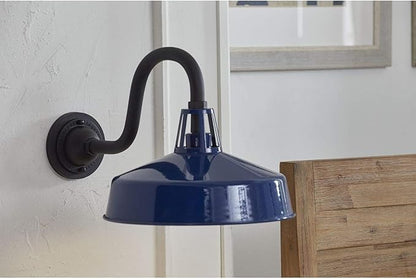 Progress Lighting Cedar Springs Collection 1-Light Farmhouse Outdoor Extra-Large Wall Lantern Light Navy