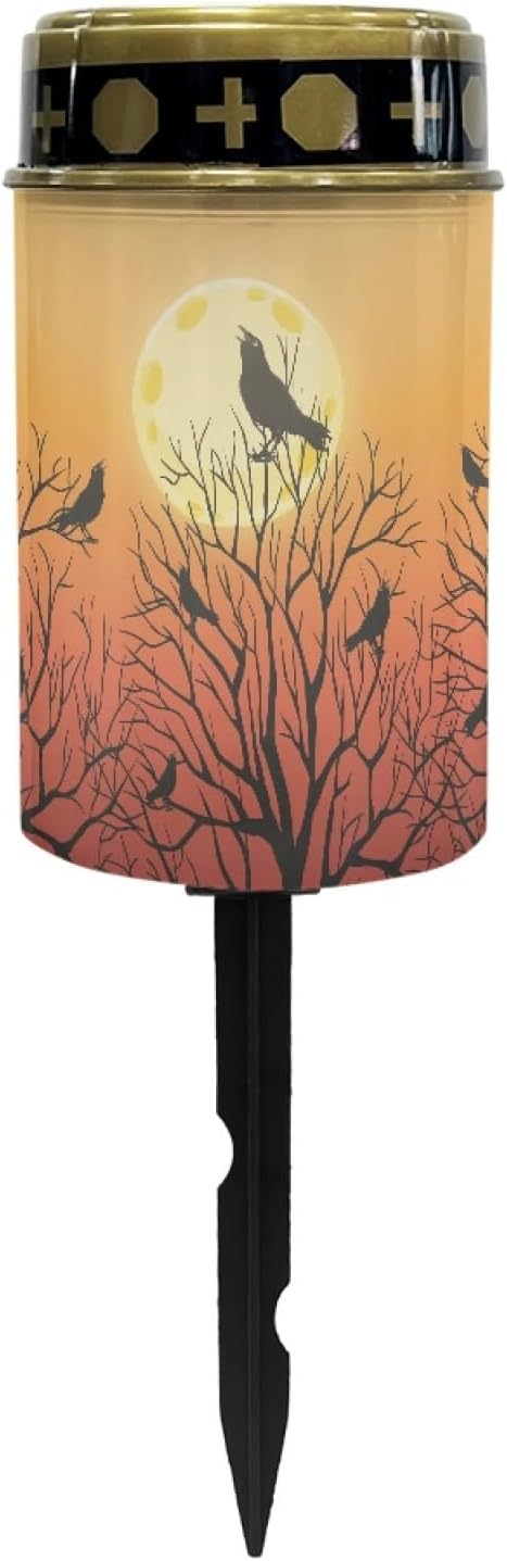 Halloween Birds Solar Lights Outdoor,Solar Stake Lights Garden Lights,Waterproof Solar Lights for Outside Yard Patio Walkway Halloween Decoration Landscape Lighting Spotlight