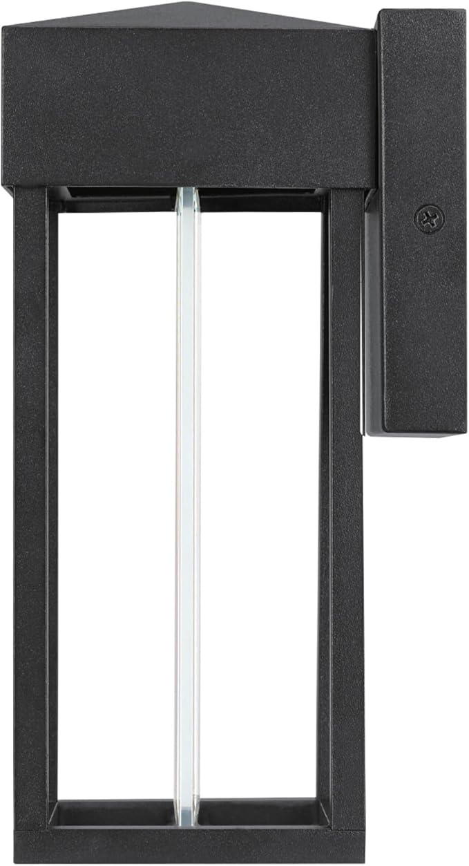 GLOBE Electric 44246 Bowie LED Integrated Outdoor Indoor Wall Sconce, Matte Black, Clear Glass Insert, 10W, 420 | Lumora