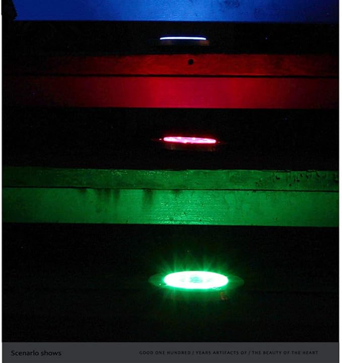 Lxcom Lighting 4 Pack Solar Path Lights Color Changing Solar Pathway Lights 7 Colors Solar Garden Lights Waterproof Outdoor Landscape Lights for Garden Lawn Yard Patio Walkway (Multicolor)