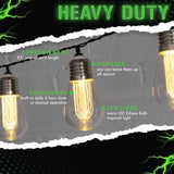 LitezAll LED Edison Bulb String Lights, Battery Operated Outdoor String Lights with Built-in Timer, Warm Glow | Lumora
