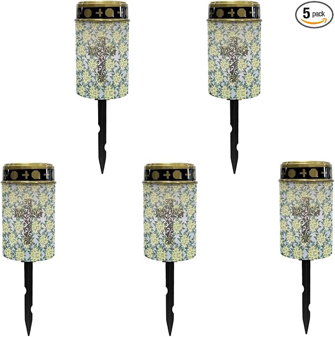 Cross Floral Solar Lights Outdoor,Solar Stake Lights Garden Lights,Waterproof Solar Lights for Outside Yard Patio Walkway Decoration Landscape Lighting Spotlight