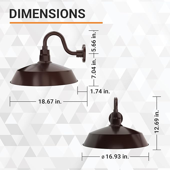 17in. Architectural Bronze Outdoor Gooseneck Barn Light Fixture With 10in. Long Extension Arm - Wall Sconce | Lumora