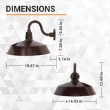 17in. Architectural Bronze Outdoor Gooseneck Barn Light Fixture With 10in. Long Extension Arm - Wall Sconce | Lumora