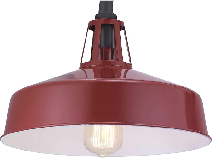 Progress Lighting Cedar Springs Collection 1-Light Farmhouse Outdoor Extra-Large Wall Lantern Light Red