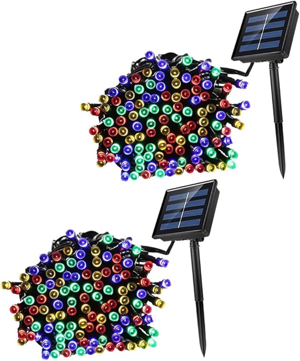 2 Sets Solar Powered Outdoor LED String Lights Beads Fairy Lights for Garden Patio Xmas Wedding Party Decor Warm | Lumora