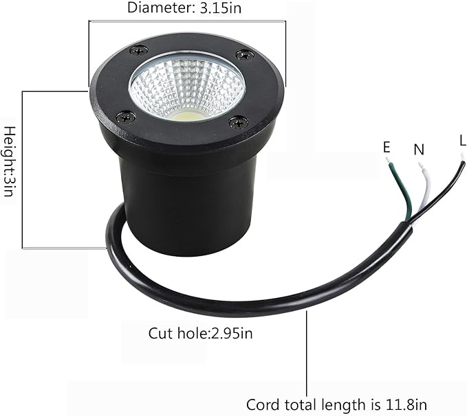 Outdoor Landscape Lights,5W 500lm,High Voltage 110V 120V Ground Lights,IP65 Waterproof LED Well Light,3CCT | Lumora