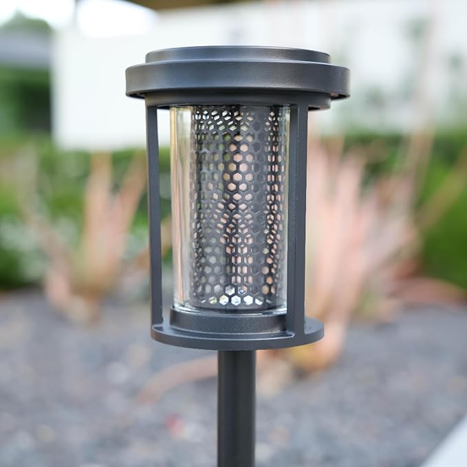 EcoGreen Solar Pathway Lights Outdoor 4-Pack Solar Powered Garden Lights Waterproof, 5000K Daylight, Aluminum, 2.44x13.4in, Auto Dusk to Dawn for Garden, Patio & Walkway (031D)