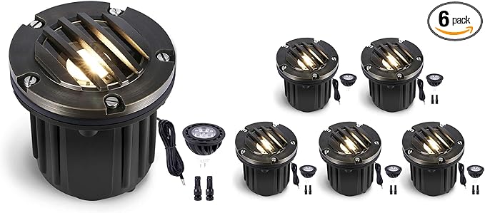 Gardenreet Landscape Well Lights Outdoor - Brass LED Weathproof In Ground Lighting, Low Voltage 12V Directional | Lumora