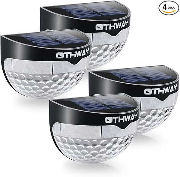 OTHWAY Solar Fence Post Lights Wall Mount Decorative Deck Lighting (Black, 4 Packs) | Lumora