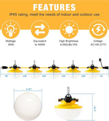 50FT Construction String Light 65W 8000Lm, 5000K Industrial Grade LED String Work - Outdoor Security Flood Light | Lumora