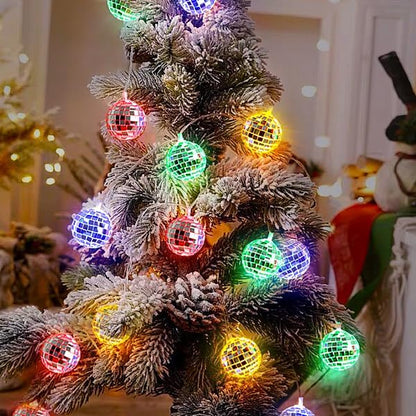 AceList 20 LED Disco Ball Mirror LED Party String Light Christmas Lanterns for Holiday Wall Window Tree Decorations Indoor Outdoor Patio Party Yard Garden Kids Bedroom Living Dorm (Multicolor)