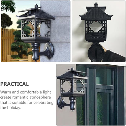 Solar LED Wall Light Waterproof Solar Porch Lamp Outdoor Garden Yard Wall Lantern for Doorway and Patio