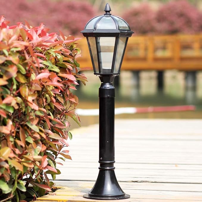 Lights Outdoor Antique Rustproof Aluminum Patio Street Light Industrial Retro Edison E27 Metal Pillar Lamp | Lumora