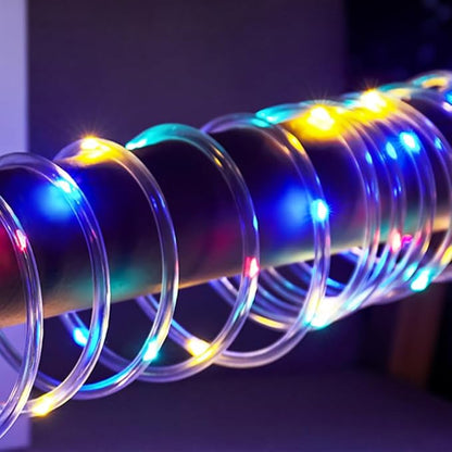 Honche Solar Rope Light 33FT 100LED IP65 Waterproof Outdoor LED Copper Fairy String Tube Lights for Party Gazebo Garden Patio Stair Balcony Fence Tree Daily Christmas Decoration(Solar-Multicolor)