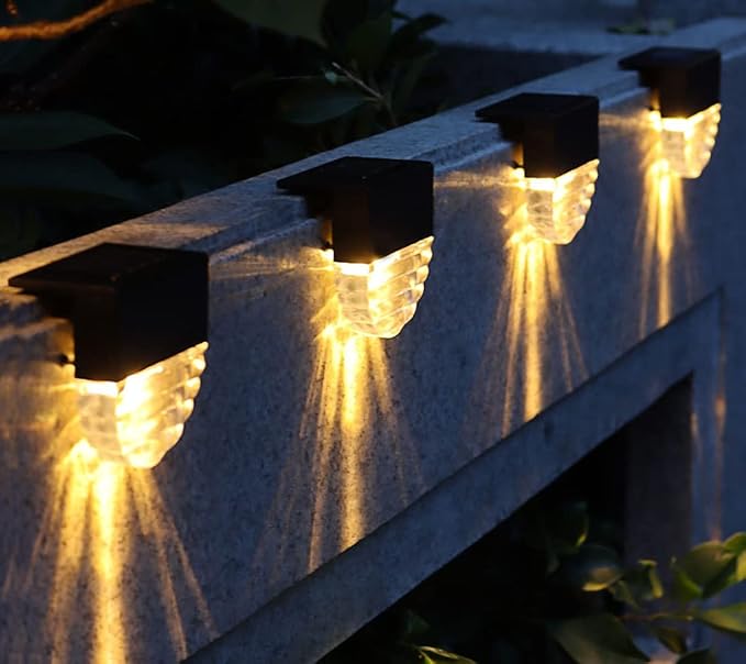 Ulalaza 2Pcs Solar Decking Lights RGB+ Changing Solar Step Lights Outdoor Waterproof Stair Lights for Fence, Deck | Lumora