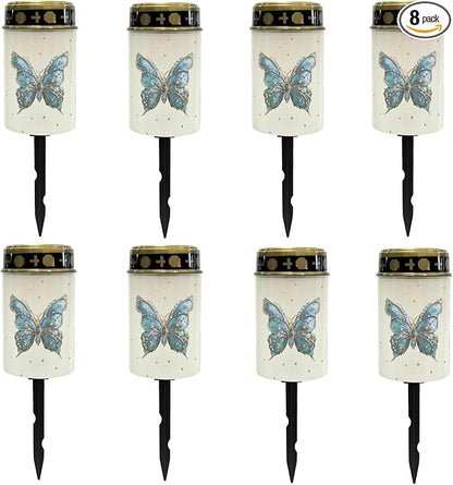 Blue Butterfly Solar Outdoor Lights Solar Stake Lights Waterproof Landscape Lighting,Solar Garden Lights Decoration for Yard Patio Pathway Driveway Fairy Lights