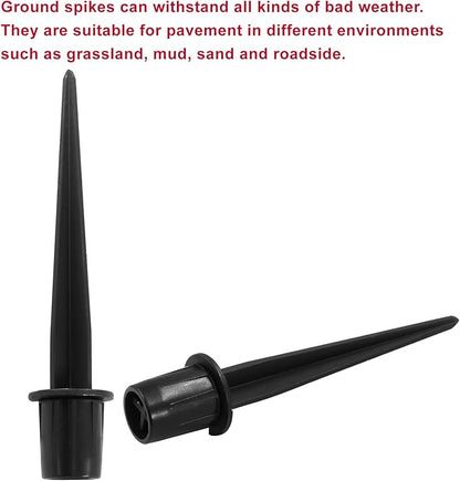 Biaungdo 6 Pack Metal Stakes, 5.3 Inch Solar Light Replacement Stakes, Black Outdoor Ground Stake for Yard Landscape Garden Pathway Patio Lamps Pole