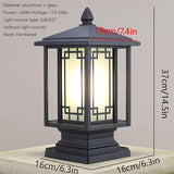 New Chinese Style Rural Villa Gate Super Bright Pillar Lights, American Black Post Light Outdoor Landscape Column | Lumora