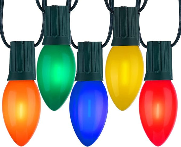 C9 LED Christmas Lights Outdoor, 200 Feet C9 String Light with 200 Shatterproof Matte Bulbs, Connectable Waterproof | Lumora