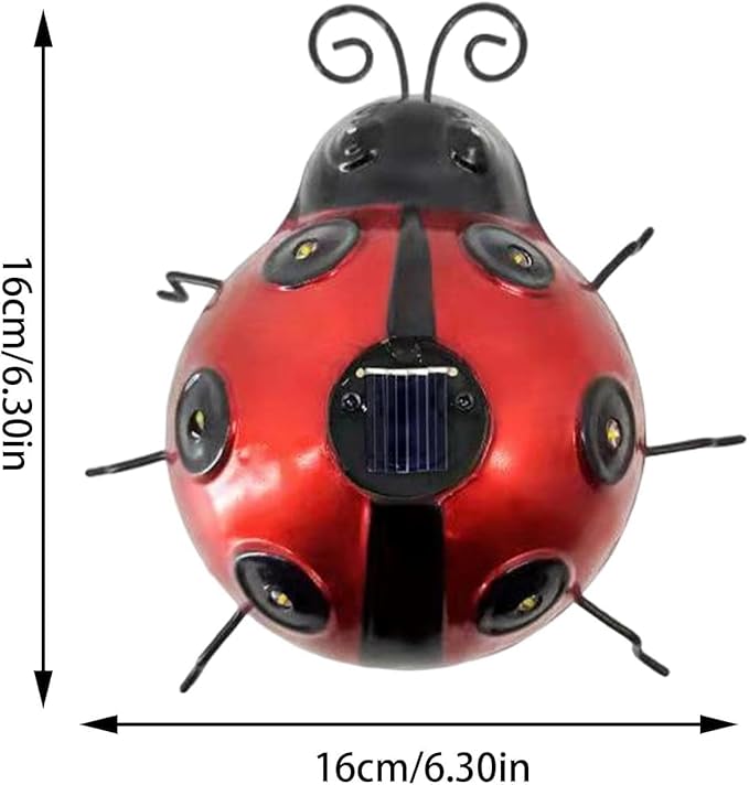 Solar Outdoor Garden Light with Solar Lamp Ladybug Garden Decoration Metal Waterproof LED Garden Light, Garden Statue Lawn Ornament for Outdoor Garden Walkway Decoration (3PCS)