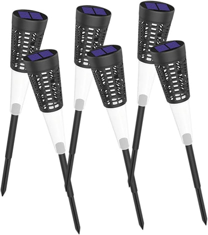 6pcs Solar Garden Pathway Lights Outdoor Stake Lamps Warm White Colorful LED Yard Lights for Courtyard Lawn Decor Waterproof Landscape Lighting