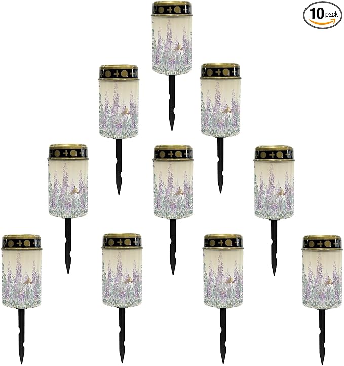 Lavender Solar Lights Outdoor Waterproof Solar Pathway Lights LED Solar Lantern Landscape Lighting Solar Stake Lights,Pretty Spotlight,Wall Light Auto On/Off