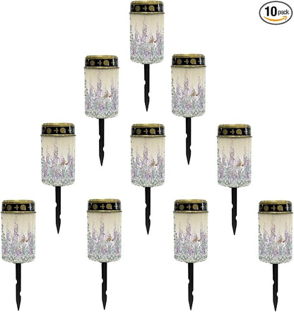Lavender Solar Lights Outdoor Waterproof Solar Pathway Lights LED Solar Lantern Landscape Lighting Solar Stake Lights,Pretty Spotlight,Wall Light Auto On/Off