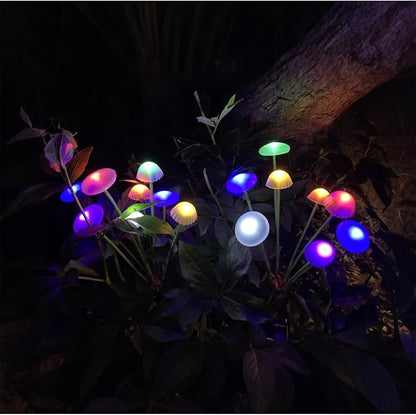 Solar Mushroom Light Outdoor Waterproof,Garden Patio Decorative 4 Colour Lights for Patio Lawn,Landscape Lighting Large Bulbs,Starlight Windswept Lights,Great Gift for Women for Gardening,2 Packs
