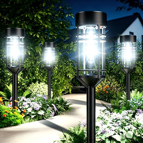 Amzarp 16 Pack Solar Garden Lights, Outdoor Bright LED Solar Pathway Lights