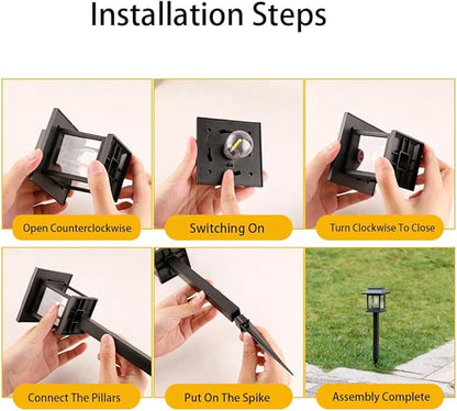 4 Pack Solar Pathway Lights，Solar Garden Lights Outdoor Waterproof for Courtyard, Balcony, Garden, Lawn, Poolside.