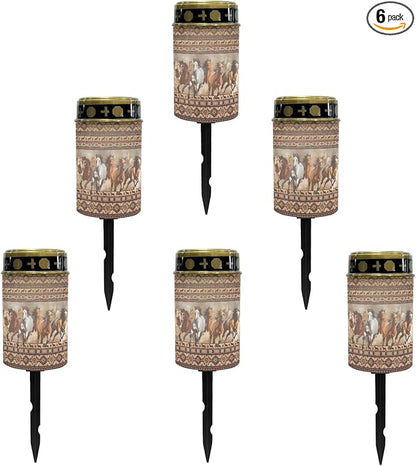 Outdoor Light Solar Garden Skate Lights Home Solar Pathway Lights Southwest Aztec Horse LED Lantern Waterproof Landscape Lighting for Yard Patio Driveway,Wall Lights Auto On/Off
