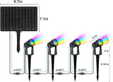 ZYAN Solar Color Changing RGB Spotlights with Remote, Separate Monocrystalline Panels & USB-C Powered 12000mAh Auto | Lumora