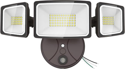 Onforu 70W LED Dusk to Dawn Flood Lights, 7000LM Brown Exterior Security Outdoor Lighting,IP65 Waterproof Outdoor 3 Adjustable Heads Photocell Light Fixture,6500K Floodlight for Garage,Patio,Yard