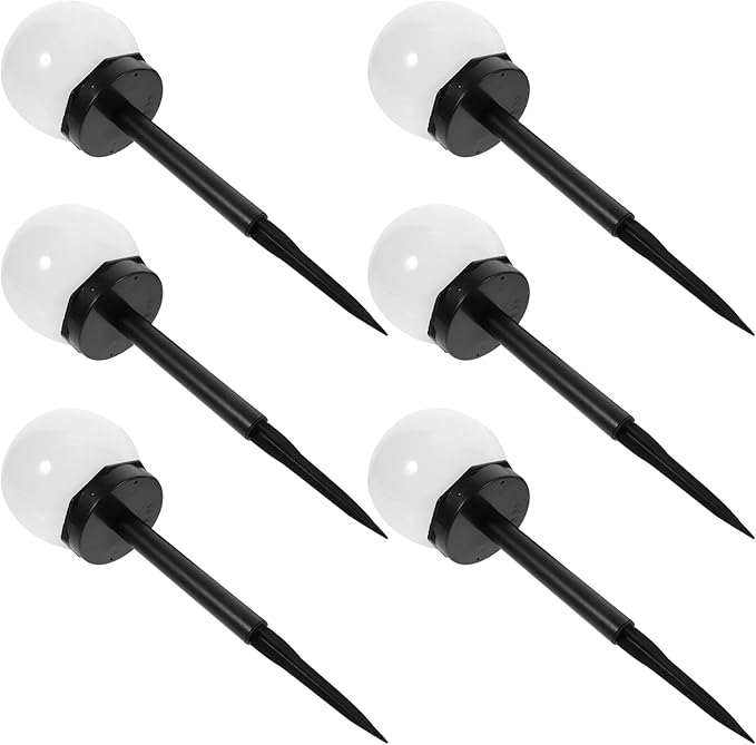 6pcs Solar Lawn Lights Waterproof Garden Solar Pathway Lights with Warm Glow for Outdoor Landscape and Courtyard Ground Plug Lighting