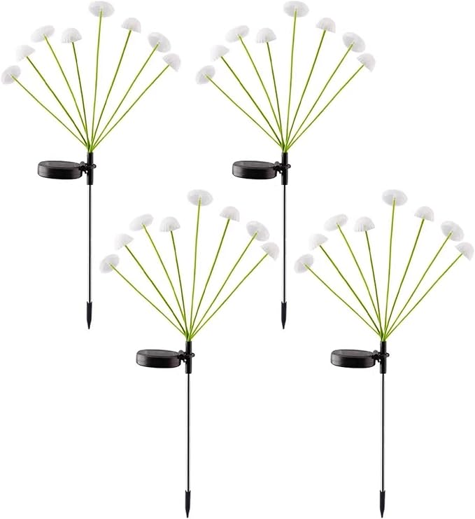 LED Solar Garden Lights Mushroom, Waterproof Solar Pathway Lights Outdoor, for Patio, Festival, Wedding, Party Decor Jellyfish Ambiance