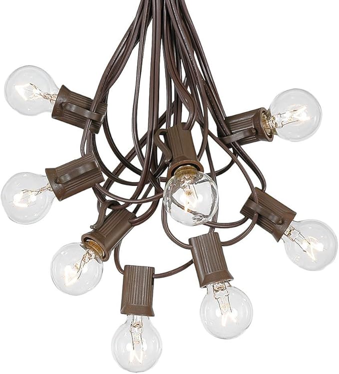 G30 Patio String Lights with 25 Globe Bulbs - Garden Hanging String Lights - Vintage Backyard Patio Lights | Lumora