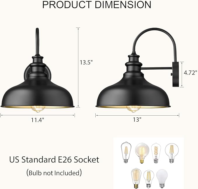 Bestshared Outdoor Barn Lights,4 Pack Outdoor Wall Sconce,Weather Resistant Farmhouse Porch Wall Mount Light | Lumora