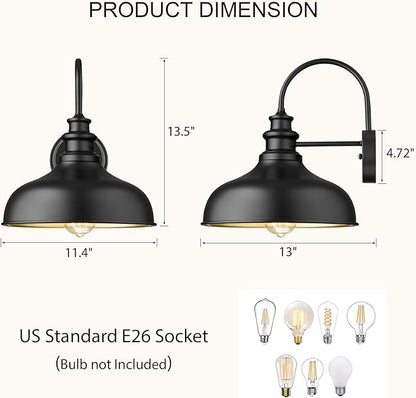 Bestshared Outdoor Barn Light,Outdoor Wall Sconce, Farmhouse Porch Wall lamp, Anti-Rust Front Door Lighting Fixture for House, Doorway, Patio, Garage
