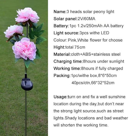 2 Pack Solar Garden Stake Lights, Outdoor Solar Tulip Flower Lights with 6 Rose Flowers, LED Rose Solar Powered Lights for Patio, Lawn, Garden, Yard Decoration