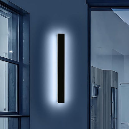 Mikeru 39.3" Outdoor Wall Sconce 6000K Cool White - IP65 Waterproof Black Exterior Light, Hardwired Wall Mounted Fixture for Porch, Patio & Entryway | Non-Dimmable Weatherproof Design