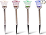 Crosslight LED Rose Garden Stake Lights (4 Pack) - Waterproof RGB Color Changing Outdoor Decoration Perfect for | Lumora