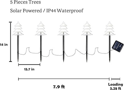 Solar Led Pathway Lights Christmas Tree Path Light for Christmas Holiday Decoration Waterproof Garden Light Yard Decoration Warm White (Trees)