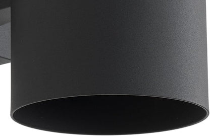 Cylinder Collection 5" Modern Outdoor Wall Lantern Light Black