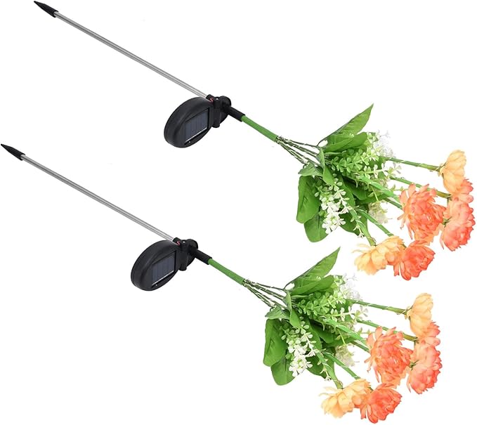 ZJchao Solar LED Flower Lights Garden Patio Lawn Yard Pathway Simulation Decorative Stake Lights for Outdoor