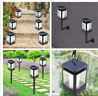 Ulalaza 1Pc Solar Outdoor Lights 12 LED Flickering Flames Torch Light Waterproof Landscape Ligh Auto On/Off Path Lights