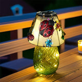Ladybug Solar Garden Lights Outdoor Decor - Waterproof Tabletop Solar Lamp - Cordless Table Lamps for Garden Patio | Lumora
