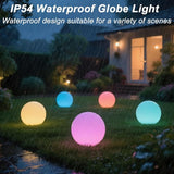10-in Solar Globe Light, Solar Garden Ball Light Outdoor w/Remote, 16 RGB Color 4 Modes Glowing Ball, Waterproof | Lumora